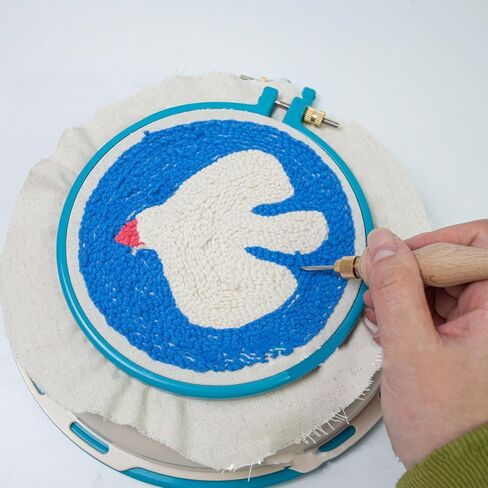 Embroidery Hoop Stand, Double Sided Punch Needle Stand Sewing Needlepoint Frame 16.5cm 25cm Cross Stitch Holder for Quilting (Lake Blue) in Saudi Arabia