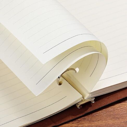 دفتر ملاحظات بأوراق فضفاضة مقاس A5 من الجلد قابل لإعادة الملء، غلاف أوراق فضفاض مع 6 حلقات، ملف جلدي مصنوع يدويًا، مخطط كتب الميزانية في حياتك، 9.3 بوصة × 6.7 بوصة، 100 صفحة و200 ورقة. in Kuwait