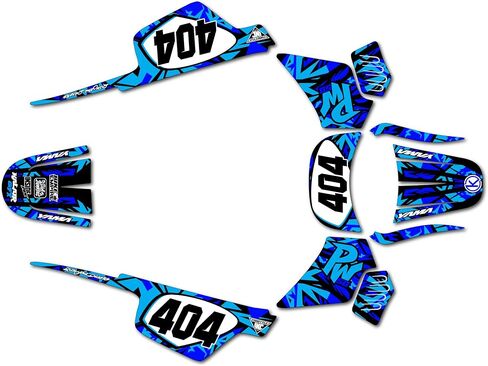 مجموعة رسومات لـ Yamaha PW 50 (1980-2023) Shatter Series Blue 09 Mil - مجموعة ملصقات رسومات السباق المخصصة للدراجة الترابية، بدون بلاستيك in Saudi Arabia