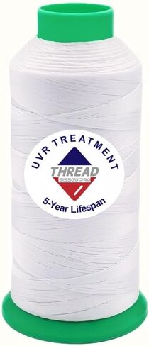 Sissewpro 8oz UV Resistance Tex135 Bonded Polyester Thread 138 Heavy Duty Outdoor Marine Upholstery Thread for Sewing Machines,Awnings,Boat Covers,Furniture, Car Seats,Sails,Vinyl,Canvas 1500yds（BK） in Saudi Arabia