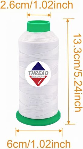Sissewpro 8oz UV Resistance Tex135 Bonded Polyester Thread 138 Heavy Duty Outdoor Marine Upholstery Thread for Sewing Machines,Awnings,Boat Covers,Furniture, Car Seats,Sails,Vinyl,Canvas 1500yds（BK） in Saudi Arabia