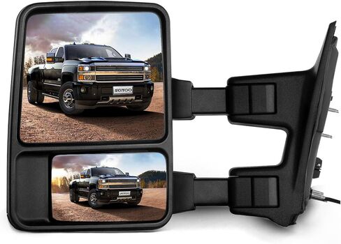 مرآة سحب SCITOO متوافقة مع 2008-2016 لسيارة Ford F250 F350 F450 F550 مرآة جانبية فائقة التحمل تم تعديلها يدويًا بدون إضاءة إشارة الانعطاف الساخنة تصغير قابل للطي جانب السائق قطعة واحدة in Saudi Arabia