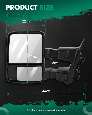مرآة سحب SCITOO متوافقة مع 2008-2016 لسيارة Ford F250 F350 F450 F550 مرآة جانبية فائقة التحمل تم تعديلها يدويًا بدون إضاءة إشارة الانعطاف الساخنة تصغير قابل للطي جانب السائق قطعة واحدة in Saudi Arabia