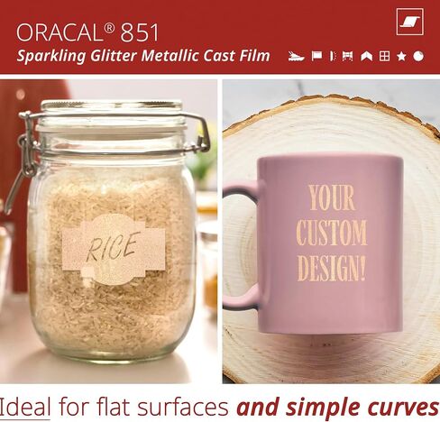 ORACAL 851 Cast Intense Silver Metallic Sparkle Craft Film لاصق ممتاز من الفينيل للملصقات واللافتات وسجلات القصاصات والمشروعات اليدوية 30.48 سم × 60.96 سم in Saudi Arabia