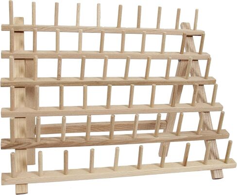 Threadart 66 Large Spool Cone Wood Thread Rack | Made of Hardwood, Sturdy, Freestanding or Wall Mount | For Sewing, Embroidery, Quilting, and Specialty Thread Storage in Saudi Arabia