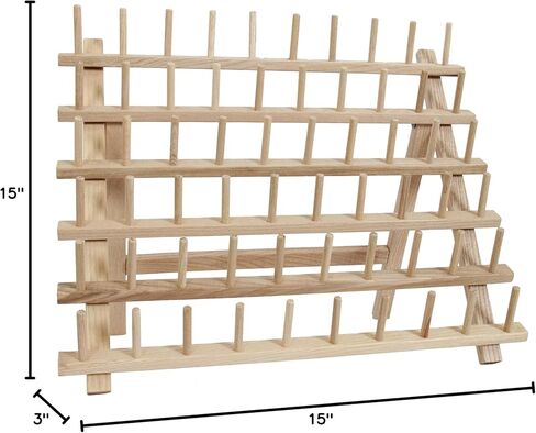 Threadart 66 Large Spool Cone Wood Thread Rack | Made of Hardwood, Sturdy, Freestanding or Wall Mount | For Sewing, Embroidery, Quilting, and Specialty Thread Storage in Saudi Arabia