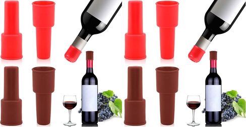 Silicone Wine Stopper,4pcs Reusable and Unbreakable Glass Bottle Sealer Covers Wine Stoppers, Wine Plug,Wine Cork Stopper for Keeping Wine Champagne Fresh Home Use in Kuwait