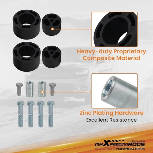 طقم تسوية maXpeedingrods 2.5 بوصة لسيارة Jeep Gladiator JT 2020-2022 4WD، Jeep Wrangler JL JLU 2018-2022، فاصل ملف رفع التعليق، دعامة نقل الصدمات، قضيب التأرجح in Kuwait