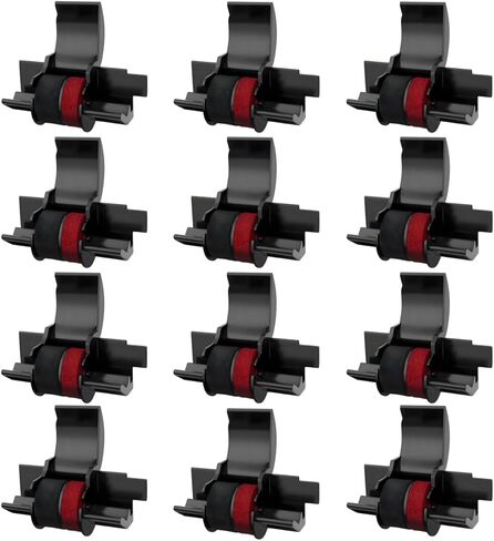 بكرة حبر الآلة الحاسبة IR40T، استبدال أسود/أحمر لـ Casio HR-100tm HR-170RC، Canon P23-dhv CP13، Sharp EL-1750V EL-1801V، IR-40T شرائط حاسبة باللونين الأسود والأحمر، عبوة من 12 قطعة in Kuwait