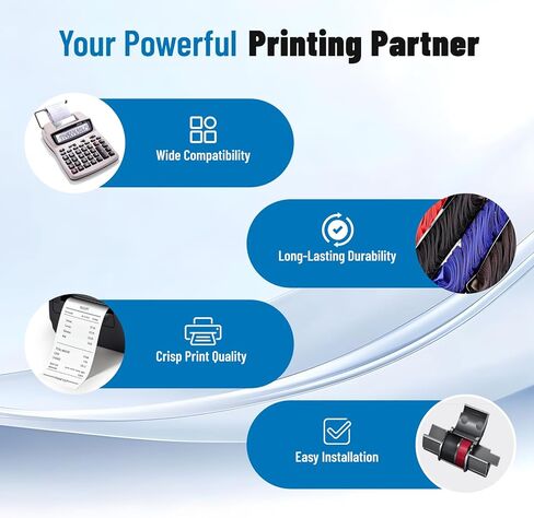 بكرة حبر الآلة الحاسبة IR40T، استبدال أسود/أحمر لـ Casio HR-100tm HR-170RC، Canon P23-dhv CP13، Sharp EL-1750V EL-1801V، IR-40T شرائط حاسبة باللونين الأسود والأحمر، عبوة من 12 قطعة in Kuwait