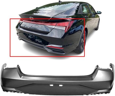 FitParts Compatible With Rear Bumper Cover 2021 2022 2023 Hyundai Elantra Sedan. New, Primed & Ready for Paint. W/O Park Assist Sensor Holes. HY1100243 86611AB000 in Saudi Arabia