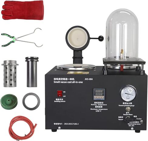 2KG Graphite Crucible,Gold Melting Furnace,PerfectCast Casting Machine,Vacuum Casting Machine, Digital Display High Temperature Refining,for Melting Silver, Gold, Copper, Aluminum in Saudi Arabia