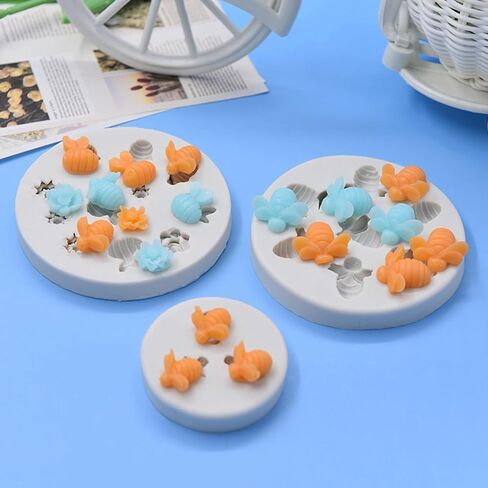 8-Cavity 3D Duck Silicone Mold Small Animal Duck Gummy Chocolate Candy Fondant Mold for Baking, Epoxy Resin, Polymer Clay Craft (White) in Saudi Arabia