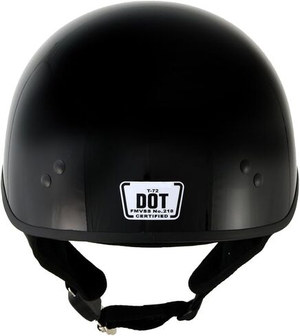 Hot Leathers T72 Black Widow Gloss Black Motorcycle Half Helmet Biker w/Drop Down Visor in Saudi Arabia