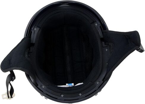 Hot Leathers T72 Black Widow Gloss Black Motorcycle Half Helmet Biker w/Drop Down Visor in Saudi Arabia