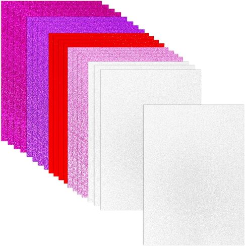 20 Sheets Green Glitter Cardstock 8.5 x 11 Inches, Heavyweight 250gsm Premium Sparkling Card Stock Paper for Card Making DIY Craft Party Decoration School Student Supplies (Green) in Kuwait