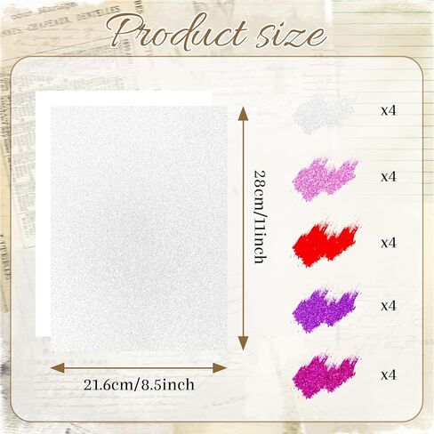 20 Sheets Green Glitter Cardstock 8.5 x 11 Inches, Heavyweight 250gsm Premium Sparkling Card Stock Paper for Card Making DIY Craft Party Decoration School Student Supplies (Green) in Kuwait