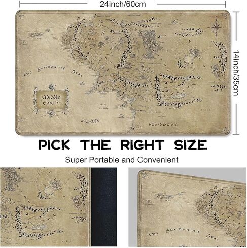 لـ MTG Playmat مقاس 24 × 14 بوصة بساط لعب سحري من الأرض الوسطى، بساط لعب للبطاقات من أجل Magic The Gathering TCG PTCG Playmat مع أكياس تخزين مجانية وظهر غير قابل للانزلاق وحافة مخيطة in Kuwait