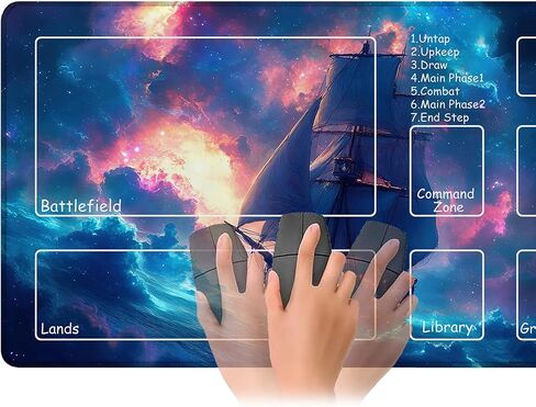 لـ MTG Playmat مقاس 24 × 14 بوصة بساط لعب سحري من الأرض الوسطى، بساط لعب للبطاقات من أجل Magic The Gathering TCG PTCG Playmat مع أكياس تخزين مجانية وظهر غير قابل للانزلاق وحافة مخيطة in Kuwait