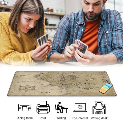 لـ MTG Playmat مقاس 24 × 14 بوصة بساط لعب سحري من الأرض الوسطى، بساط لعب للبطاقات من أجل Magic The Gathering TCG PTCG Playmat مع أكياس تخزين مجانية وظهر غير قابل للانزلاق وحافة مخيطة in Kuwait