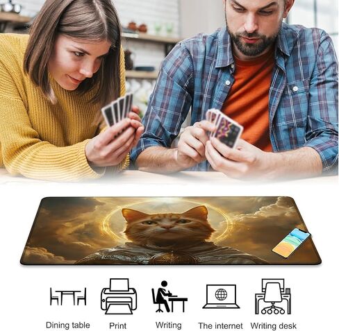 لـ MTG Playmat مقاس 24 × 14 بوصة بساط لعب سحري من الأرض الوسطى، بساط لعب للبطاقات من أجل Magic The Gathering TCG PTCG Playmat مع أكياس تخزين مجانية وظهر غير قابل للانزلاق وحافة مخيطة in Kuwait