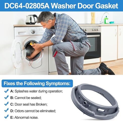 حشية غطاء باب مطورة DC97-18094B من الفار، قطعة غيار متوافقة مع غسالة سامسونج AP5917067، PS9606239 in Kuwait