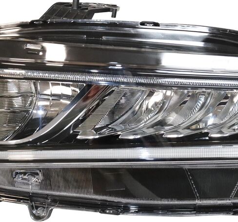 مجموعة المصابيح الأمامية الهالوجين الأمامية متوافقة مع الجانب الأيسر + الأيمن للسائق ومصابيح رأس الركاب، مصابيح أمامية بديلة مباشرة، مجموعة مثالية لسيارة Assy لسيارة 2018 2019 2020 Honda Accord (يسار) in Kuwait