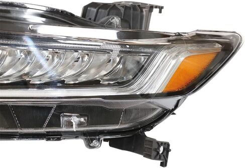 مجموعة المصابيح الأمامية الهالوجين الأمامية متوافقة مع الجانب الأيسر + الأيمن للسائق ومصابيح رأس الركاب، مصابيح أمامية بديلة مباشرة، مجموعة مثالية لسيارة Assy لسيارة 2018 2019 2020 Honda Accord (يسار) in Kuwait