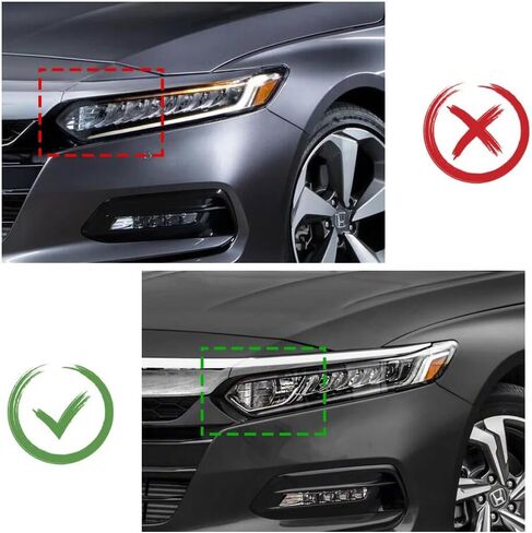 مجموعة المصابيح الأمامية الهالوجين الأمامية متوافقة مع الجانب الأيسر + الأيمن للسائق ومصابيح رأس الركاب، مصابيح أمامية بديلة مباشرة، مجموعة مثالية لسيارة Assy لسيارة 2018 2019 2020 Honda Accord (يسار) in Kuwait