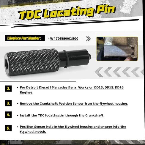 for Detroit Diesel DD13 DD15 DD16 Engine Brake Adjustment Tool 4.6mm&4.1mm Engine Barring Tool TDC Locating Pin W470589042300 J-46392 W470589001500 (4 PCS) in Saudi Arabia