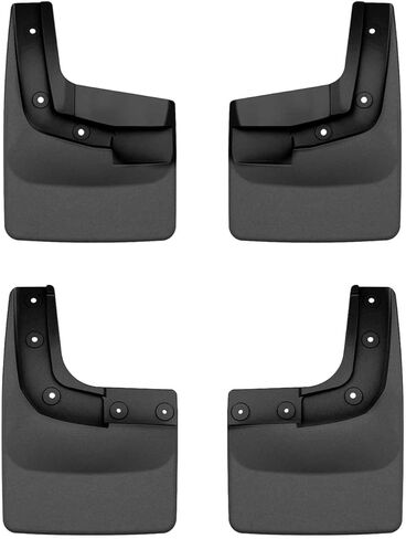 Weathertech Custom No Drill Splash Guard Mudflaps لسيارة Ford Ranger، المجموعة الأمامية والخلفية (110186-120186)، أسود in Kuwait