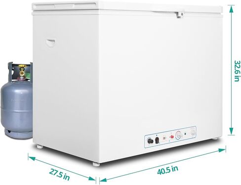 SMETA 12 فولت ثلاجة محمولة البروبان الفريزر RV الفريزر 110/12 فولت الصدر التخييم في الهواء الطلق الفريزر العميق الكهربائية LPG AC / DC 3-way امتصاص الغاز الصدر الفريزر برودة قبالة الشمسية لRV، 2.4 قدم مكعب، أسود مع قفل in Kuwait