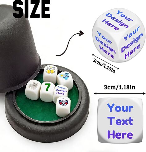 5-100 قطعة نرد مخصص - نرد قرار فارغ من الأكريليك D6 مخصص، نرد قرار طعام ليلي مقاس 30 مم مع شعار/نص، هدايا نرد ألعاب لها ولعائلتها وأصدقائها in Kuwait