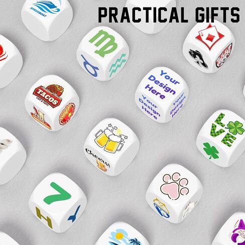 5-100 قطعة نرد مخصص - نرد قرار فارغ من الأكريليك D6 مخصص، نرد قرار طعام ليلي مقاس 30 مم مع شعار/نص، هدايا نرد ألعاب لها ولعائلتها وأصدقائها in Kuwait