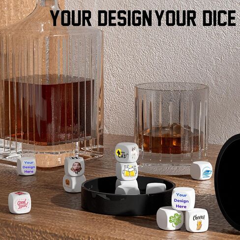 5-100 قطعة نرد مخصص - نرد قرار فارغ من الأكريليك D6 مخصص، نرد قرار طعام ليلي مقاس 30 مم مع شعار/نص، هدايا نرد ألعاب لها ولعائلتها وأصدقائها in Kuwait