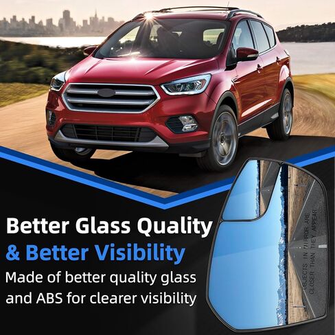 Passenger Side Mirror Replacement for Ford Escape 2017 2018 2019 - Right Side Mirror Glass, Rear View Mirrors Glass in Saudi Arabia