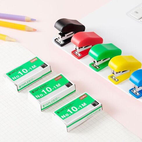Stapler Value Pack, Includes mini Staple and Staples, for Study and Desk Portable Durable Staplers Office Supplies （Yellow） in Saudi Arabia