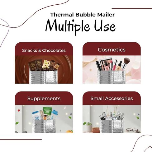 Waterproof Thermal Mailers for Cold Shipping 6x7 Inch (40 Pack) – Insulated Mailer, Shipping Envelopes for Food, Cold Items & Meal Prep – Styrofoam Alternative – Insulated Bubble Bags in Saudi Arabia