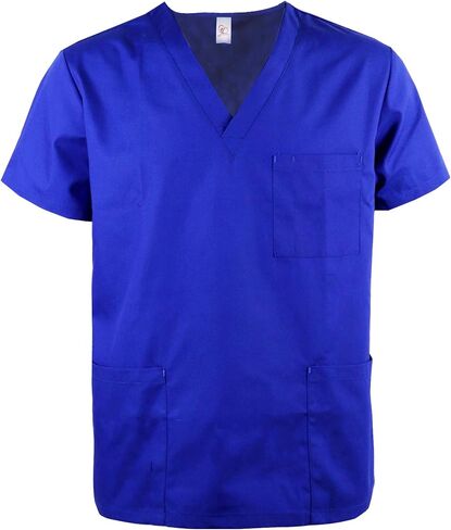 Scrub Tops for Men - V-Neck Scrubs with 3 Pocket Men's Overalls, for Nurse, Dentist, Vets, Team Workwear in Saudi Arabia