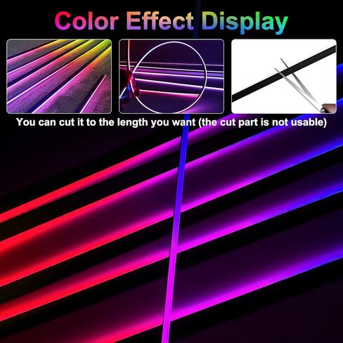 إضاءة محيطة للسيارة من الأكريليك، طقم شريط LED داخلي RGB مع وضع مزامنة الموسيقى، طول 55 بوصة مناسب للبيك اب والشاحنات وسيارات الدفع الرباعي والمركبات الكبيرة (10 في 1) in Saudi Arabia
