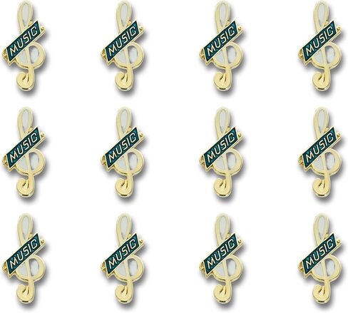 5/8 Inch Music Choir Clef Lapel Pin - Package of 12, Poly Bagged in Kuwait