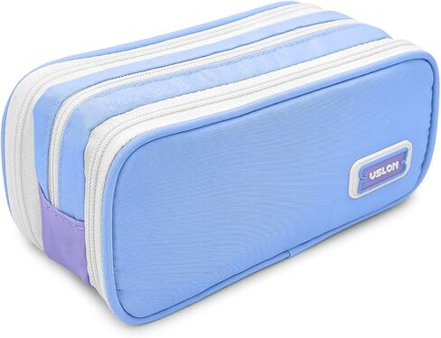 Large Capacity Pencil Case 3 Compartment Pouch Pen Bag for School Girl Boy Teen Men Women (Green) in Saudi Arabia