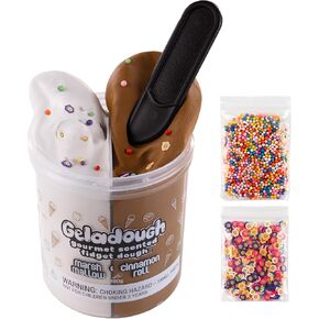 (Marshmallow & Cinnamon Roll Scented) - Sensory Fidget Dough – Non-Sticky & No Residue Putty with Mix-Ins & Spoon, 180g – Stress Relief & Aromatherapy Toy for Kids & Adults in Saudi Arabia