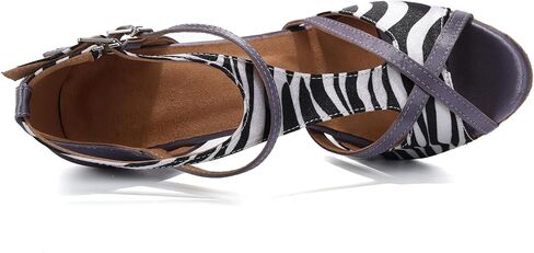 Latin Dance Shoes for Women Ballroom Salsa Shoes with Animal Print in Saudi Arabia
