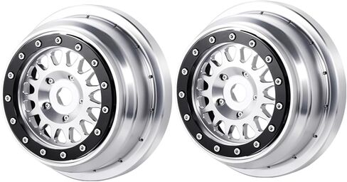 إطارات عجلات Beadlock من الألومنيوم باستخدام الحاسب الآلي، محاور عجلات RC لأجزاء ترقية سيارة Losi 1/6 Super Baja Rey 2.0 RC (2 قطعة) in Kuwait