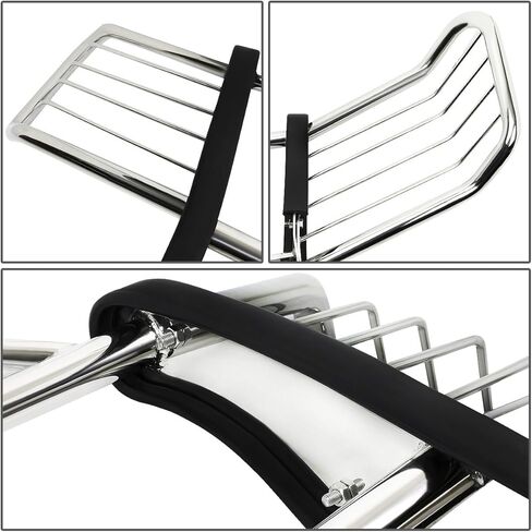 Auto Dynasty 1.5 Inches Polished Chrome Front Bumper Protector Brush Grille Guard Compatible with Chevy Silverado 1500 2500 2500HD 3500 Tahoe Suburban 1999-2006, Stainless Steel in Saudi Arabia