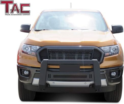 TAC Modular Bull Bar Fit 2019-2023 Ford Ranger Truck Pickup ذو ملمس ناعم أسود متوافق مع مصابيح LED للطرق الوعرة (إصدار شبكة المفترس) in Saudi Arabia