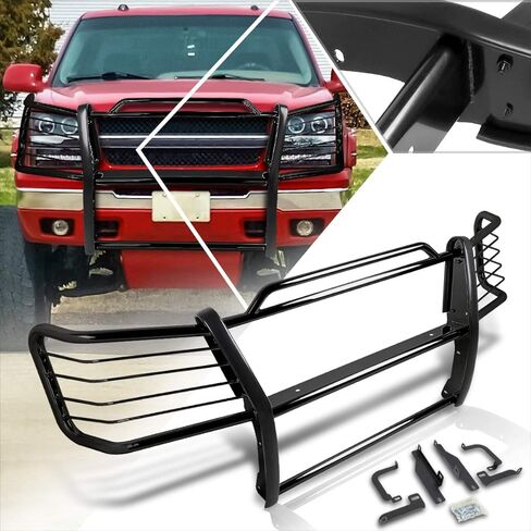 Compatible with Chevy Silverado 1500HD/2500,03-07 Bumper Brush Grille Guard Protector,Black in Saudi Arabia