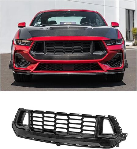 بديل لموديلات Ford S650 Mustang EcoBoost & GT لعام 2024-الحاضر | الظلام الحصان نمط ألياف الكربون استبدال الجبهة العلوي مصبغة إدراج غطاء GRILL-894-BKCF in Saudi Arabia
