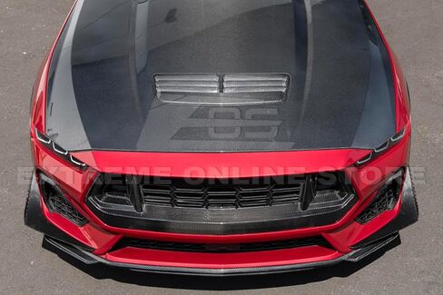 بديل لموديلات Ford S650 Mustang EcoBoost & GT لعام 2024-الحاضر | الظلام الحصان نمط ألياف الكربون استبدال الجبهة العلوي مصبغة إدراج غطاء GRILL-894-BKCF in Saudi Arabia